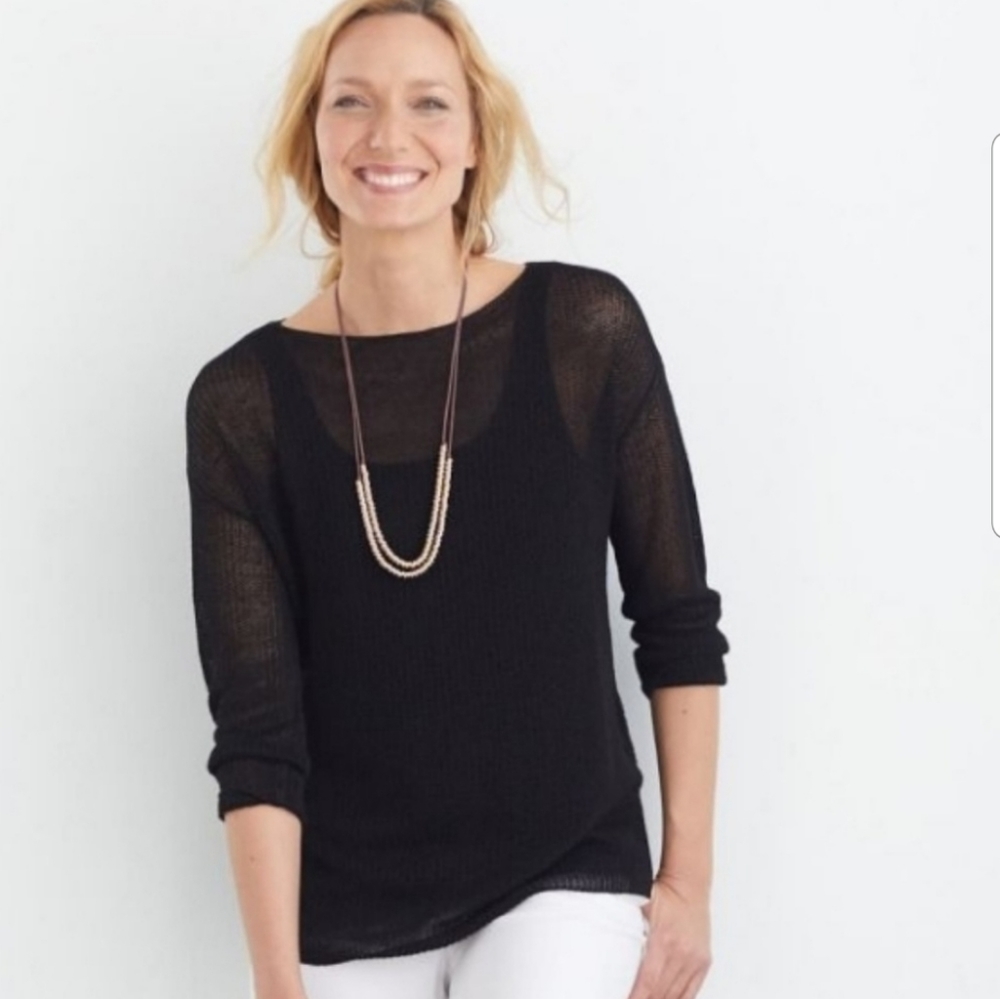 J.Jill Ocean Breeze Pullover in black